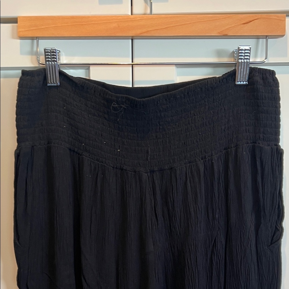 Three Dots Black Wide-Leg Rayon Pants size L - Picture 5 of 5